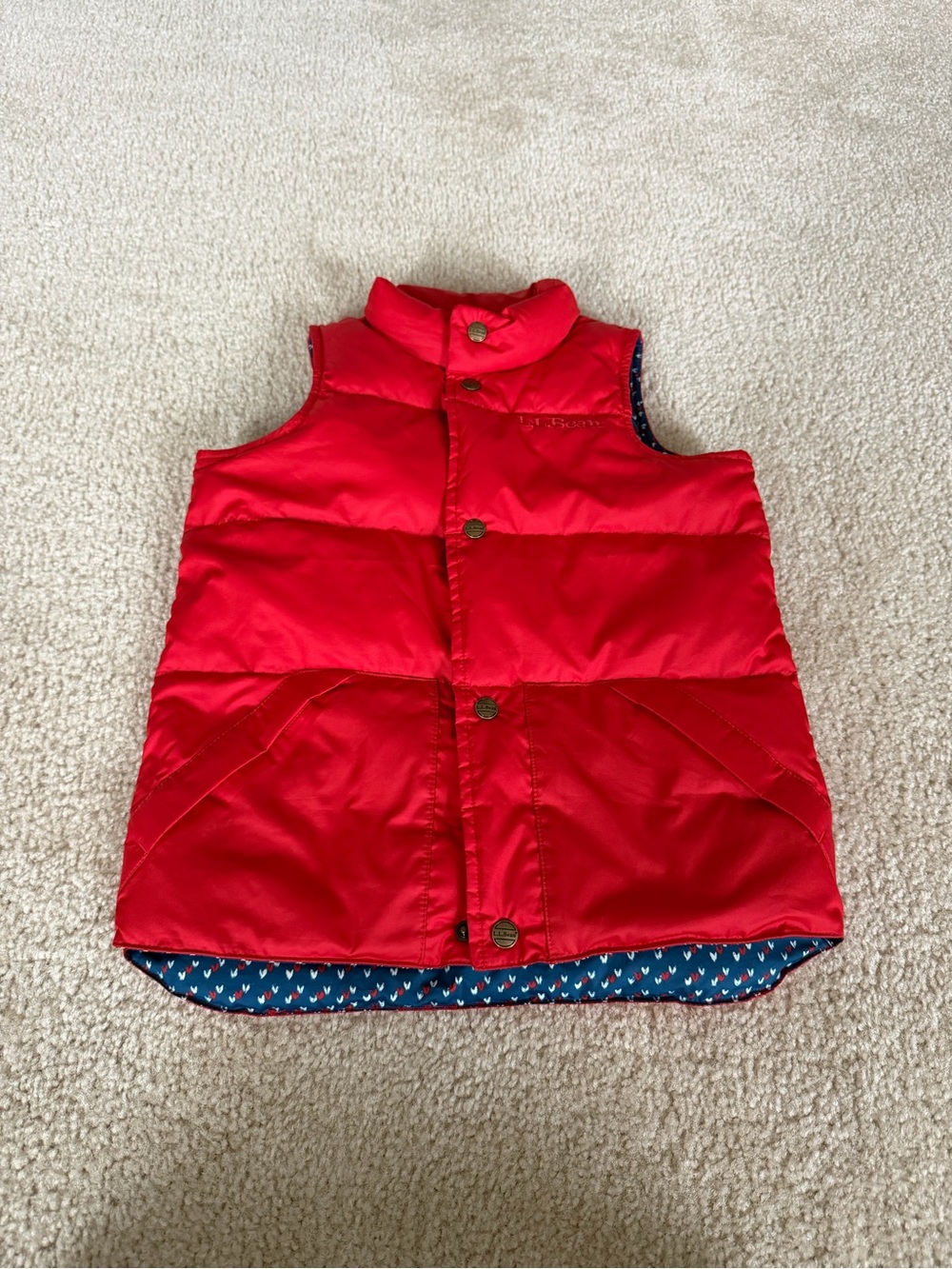 Kids’ Red LL Bean Puffer Vest